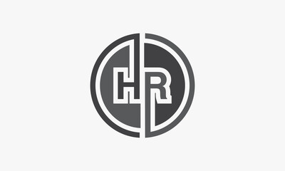 HR circle logo isolated on white background.