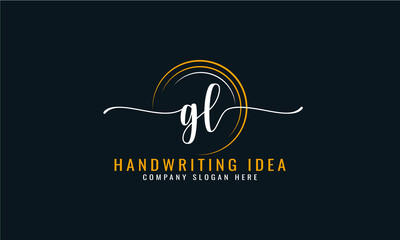 Initial G L letter handwriting logo Design