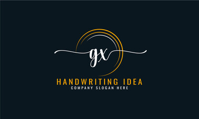 Initial G X, letter handwriting logo Design

