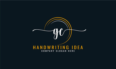 Initial G C, letter handwriting logo Design
