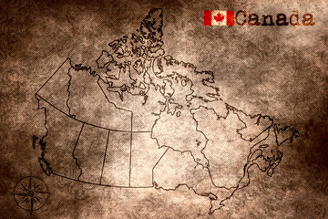 Eine alte Landkarte von Kanada