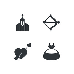 wedding set icon, isolated wedding set sign icon, vector illustration