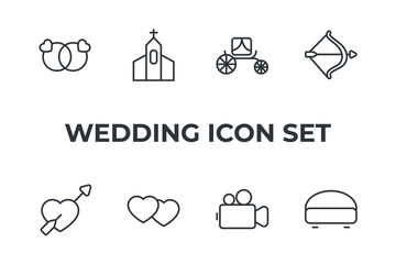 wedding set icon, isolated wedding set sign icon, vector illustration