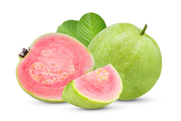 Guava fruit isolated on white
