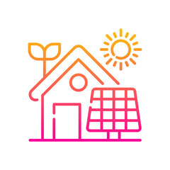 Eco house vector gradient icon style illustration. EPS 10 file