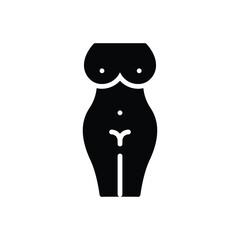 Black solid icon for nude