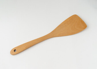 Wood spatula isolated on white background.
