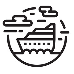 Obraz premium Cruise ,Transportation outline icon.
