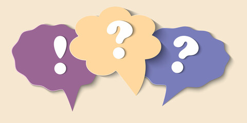 paper clouds with a question