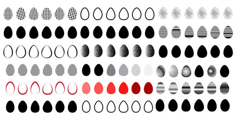 Easter Eggs Collection with Simple Geometric Patterns