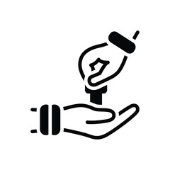 Black solid icon for leasing