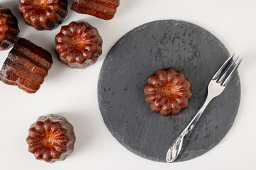 Canneles de bordeaux ,Traditional French sweet dessert,food concept.