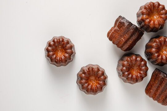 Canneles de bordeaux ,Traditional French sweet dessert,food concept.