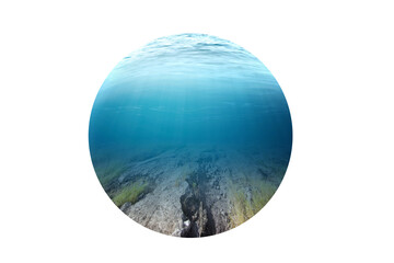 Underwater view of blue water on the ocean