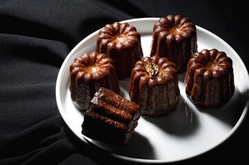 Canneles de bordeaux ,Traditional French sweet dessert,food concept.