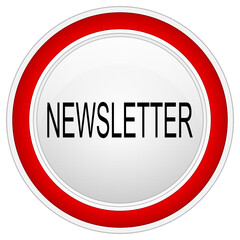 Newsletter Button on white backround - illustration
