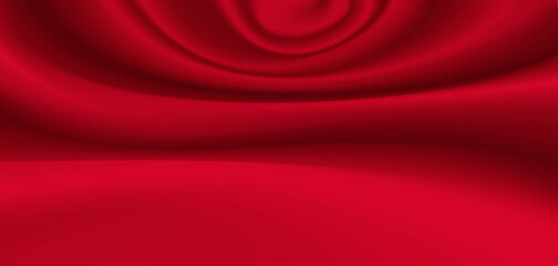 Red Silk background Design for product advertising for catalog.Red silk background.Red fabric background. smooth texture vector.Abstrack red silk background.