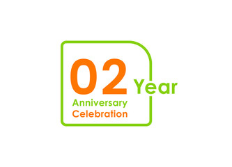 2 years anniversary celebration Vector Template Design Illustration