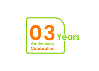 3 years anniversary celebration Vector Template Design Illustration