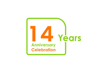 14 years anniversary celebration Vector Template Design Illustration