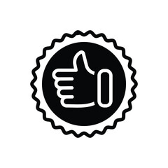 Black solid icon for endorsement