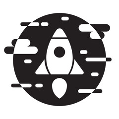 Spaceship ,Transportation solid icon.