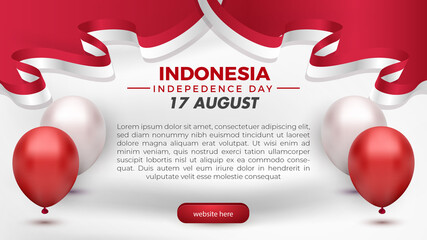 17 august Indonesia's independence day greeting card social media flyer banner template