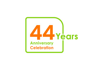 44 years anniversary celebration Vector Template Design Illustration