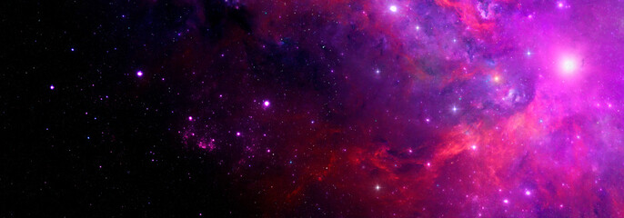 Fototapeta na wymiar Abstract space background with bright nebula and stars