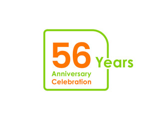 56 years anniversary celebration Vector Template Design Illustration
