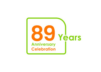 89 years anniversary celebration Vector Template Design Illustration