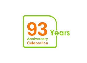 93 years anniversary celebration Vector Template Design Illustration