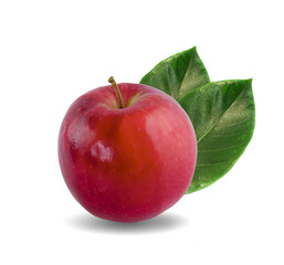 Fresh red apple isolated on white. With clipping path