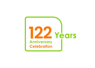 122 years anniversary celebration Vector Template Design Illustration