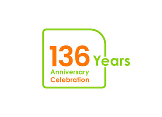 136 years anniversary celebration Vector Template Design Illustration