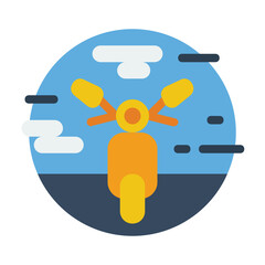 Motorcycle ,Transportation flat icon.