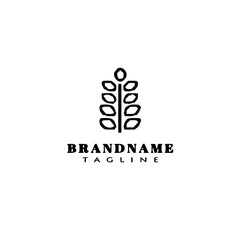 wheat stalk cartoon logo icon design template vector illustration