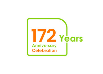 172 years anniversary celebration Vector Template Design Illustration