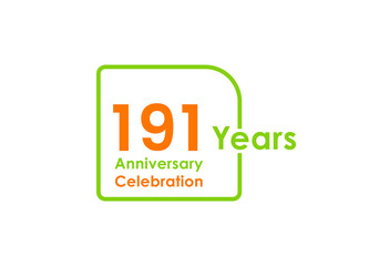191 years anniversary celebration Vector Template Design Illustration