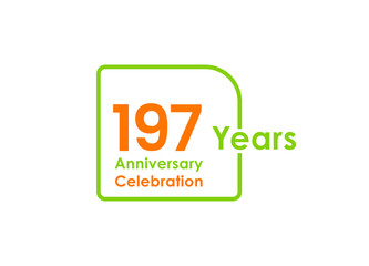 197 years anniversary celebration Vector Template Design Illustration