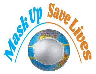 Mask Up Save Lives Wearing Face Mask Public Health Message
