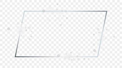 Silver glowing rectangular shape frame with sparkles