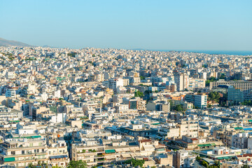 Fototapeta na wymiar Athens city panorama seen from the Acropolis in Greece
