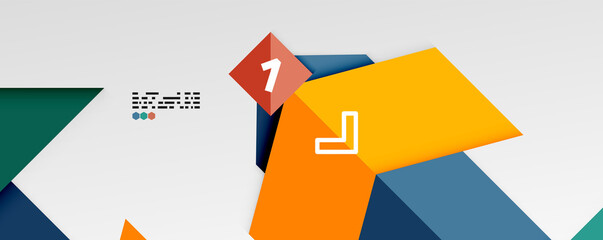 Shiny color triangles and geometric shapes vector abstract background