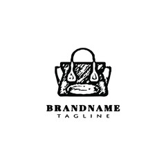 girl bag logo icon style design template vector illustration