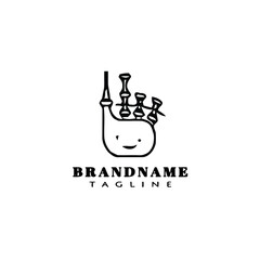 bagpipes logo icon cartoon cute template vector illustration