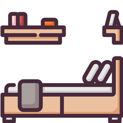 bed room line icon