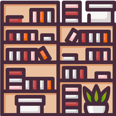 bookshelf line icon