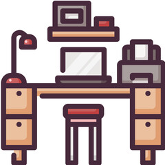 work table line icon