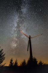 wind turbine at night